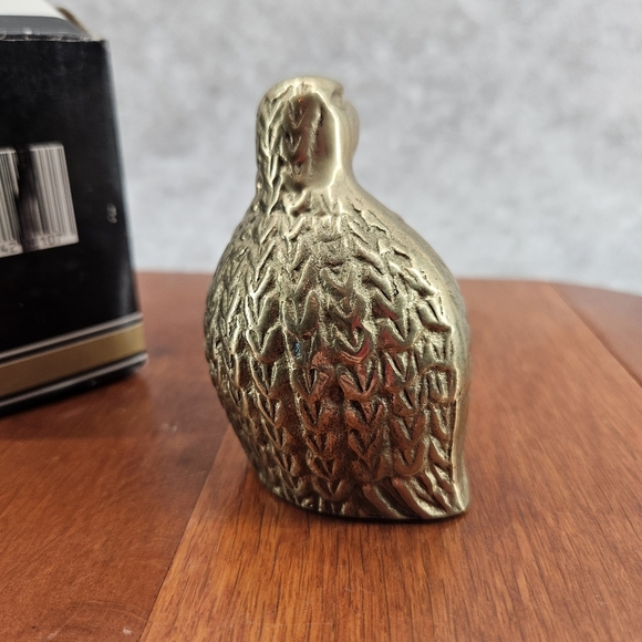Vintage Brass Quail Pheasant Partridge Bird Figurine Statue With Box Taiwan - Picture 3 of 10